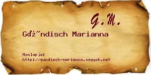 Gündisch Marianna névjegykártya